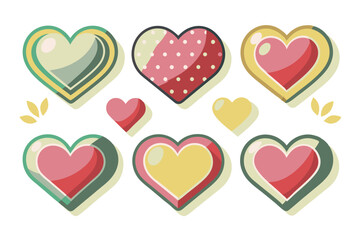 Colorful Heart Shapes with Different Designs and Patterns