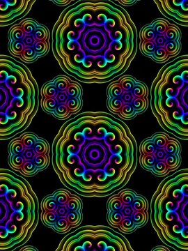 Slowly moving bright colored pattern from top to bottom (pattern does not change)