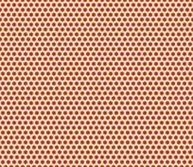 Honeycomb mosaic background with rust-colored rounded hexagons. Seamless pattern with bold, solid cells and a matching background.