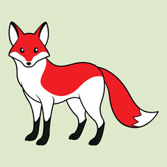 Red fox Vector Isolated on white background vector illustration. Stock vector. Red fox cartoon vector illustration. Wild Animals Icon. Funny red fox collection. Red Fox Color Icon For Book.