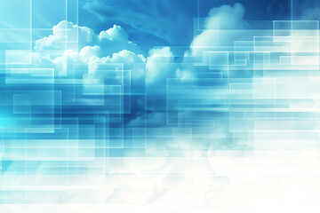 Obraz premium Hybrid cloud Hybrid cloud environment, seamless blue and white