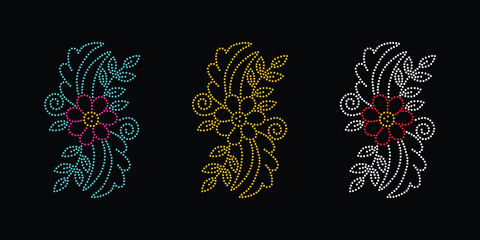 Rhinestone vector flower Design.