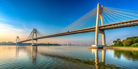 Vidyasagar Setu (Bridge) over river Ganges 2nd Hooghly Bridge Connects Howrah and Kolkata Longest Cable  stayed bridge in India