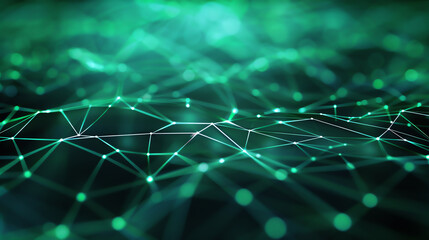 Network optimization AI optimizing network paths, green and dark grey