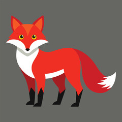 Red fox Vector Isolated on white background vector illustration. Stock vector. Red fox cartoon vector illustration. Wild Animals Icon. Funny red fox collection. Red Fox Color Icon For Book.