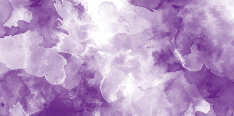 Fototapeta premium Beige watercolor texture with grunge watercolor stains, Abstract purple watercolor splash isolated on white background. watercolour painting soft textured on wet white paper background. 