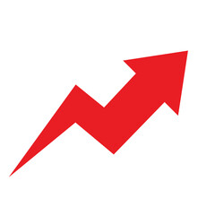 big red arrow graph going up represent business growth trading profit economic boom