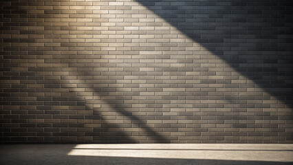 Minimalistic background with shadow on black bricks wall. prison cell