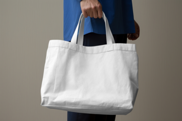 Canvas tote bag png mockup, transparent design