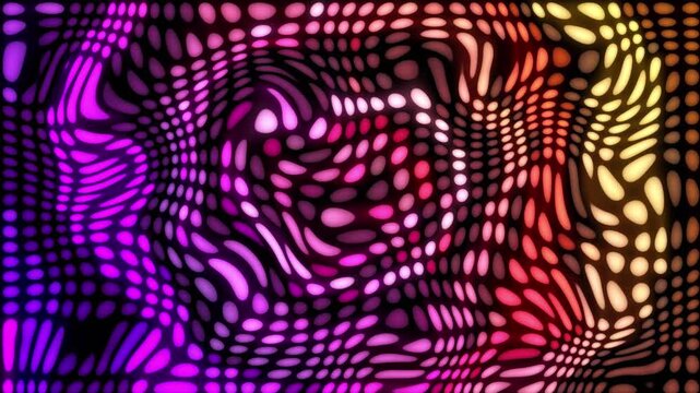 Funky retro background with colorful glowing morphing light shapes. This groovy psychedelic 60s or 70s background is full HD and looping.