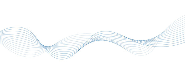 Abstract blue wavy lines. Vector background.