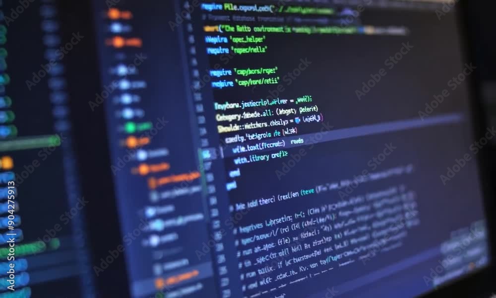 Wall mural computer screen displaying code.