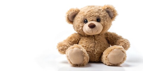 Obraz premium Cute teddy Cute teddy bear isolated on white background Creative AI