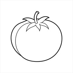 Drawing of a beautiful black and white Tomato line art