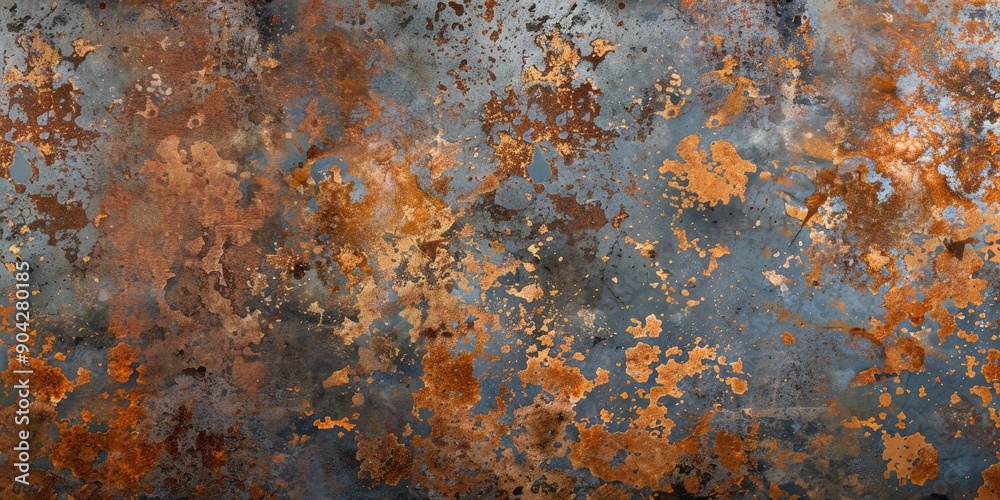 Aufkleber rustic metal texture with aged patina and rusty spots, adding industrial charm to any visual concept
