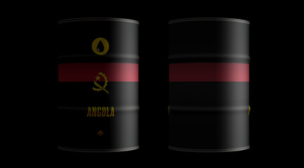 Angola oil crude petroleum fuel barrels in row