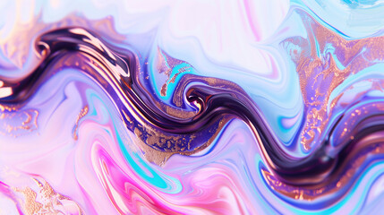 Colorful abstract marble background with fluid swirls and gold accents