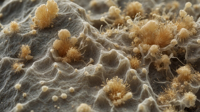 fungal spores under the microscope, mycelia under the microscope 