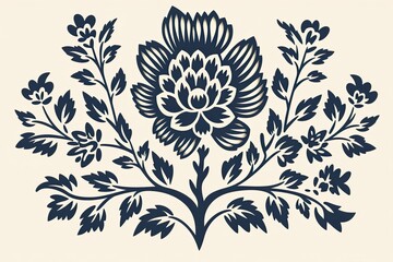 Fototapeta premium Block Print Woodblock Design 