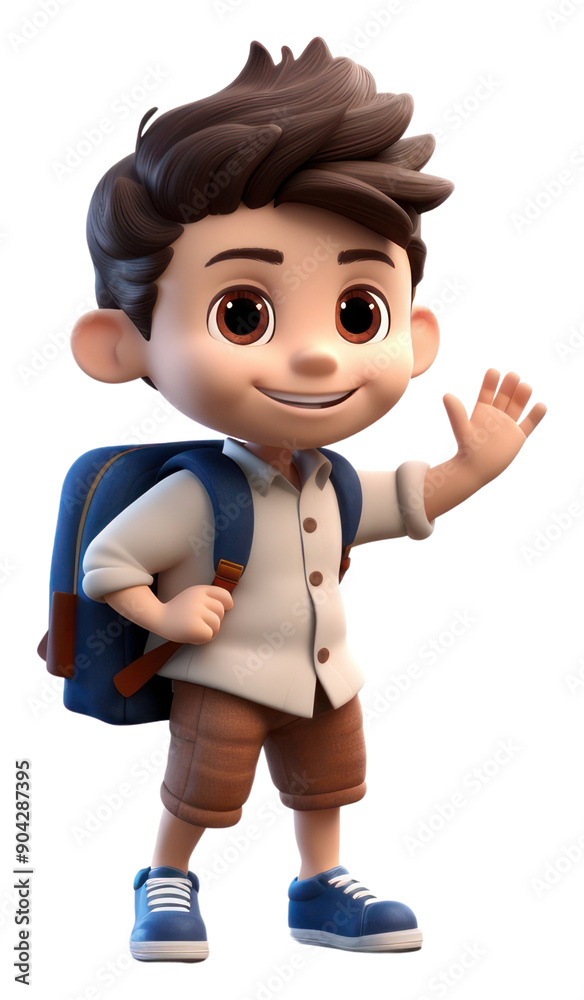 Wall mural PNG Cartoon toy portrait standing.