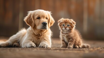 Golden retrievers and curly hair kittens