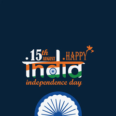 15 august happy independence day of india. indian flag illustration. good for social media post. resizable, editable.