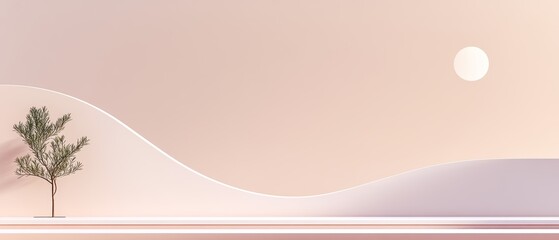 Abstract minimalist artwork featuring clean, sharp lines and muted tones, designed to evoke a sense of peace and relaxation, high-resolution photo, realistic photo