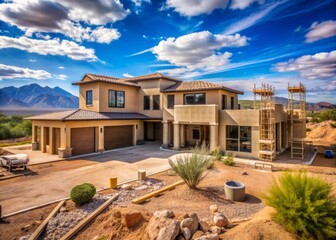 New large home construction in the Arizona desert