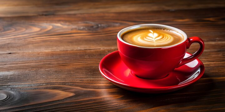 Warm and comforting coffee served in a bright red cup AI Generative
