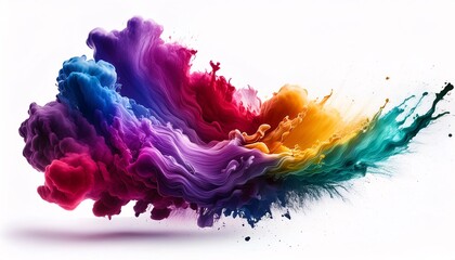 Obraz premium Colorful brush strokes isolated on white background.