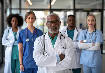 Team of Smiling Medical Professionals with Clipboards