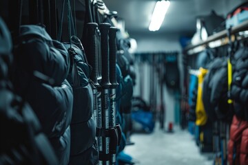 Fototapeta na wymiar Athletes Preparing Equipment for Competition - Behind the Scenes Insight into Sports Preparations