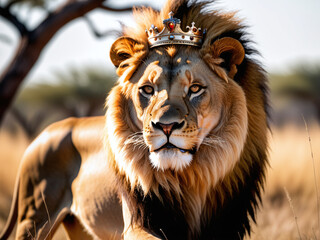 Majestic lion as king of the savanna, jungle