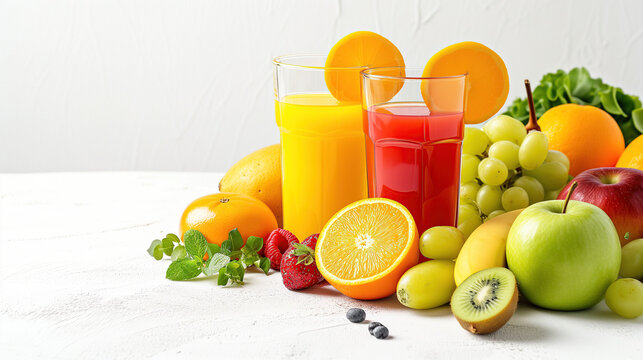 Zdrowe owoce oraz soki,przekąski