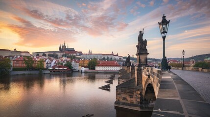 Obraz premium Prague Skyline at Sunset