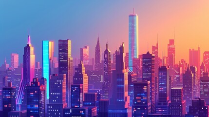 Obraz premium Skyline View of Midtown Manhattan in New York City