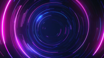 Witness the enchanting display of a vibrant neon circular movement with a touch of futurism