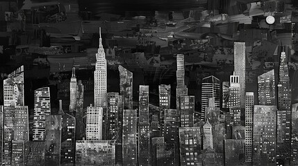 Skyline View of Midtown Manhattan in New York City