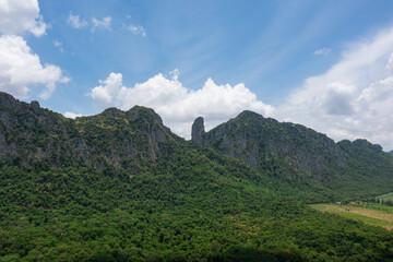 Aerial view of Khao Ta Ngok, Klong Hat District, Sa Kaeo Province, Thailand