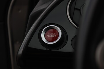 Start stop engine button in car
