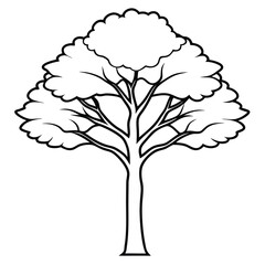 Obraz premium Tree silhouette with white background