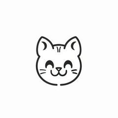 Pets, Animals. Modern design of a cat face on white background.