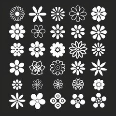A flower icon - a seamless flower pattern in modern illustration style