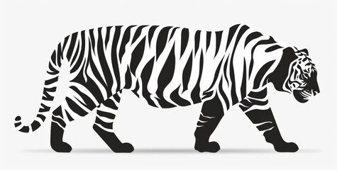 Obraz premium Walking Tiger Silhouette Modern Design