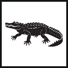 Fototapeta premium Crocodile alligator silhouette vector illustration