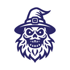 ghost head in a wizard's hat.vector illustration on a white background