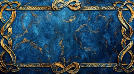 a border detailed gold blue background