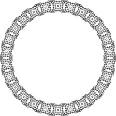 Round frame with abstract shapes pattern. Vector illustration isolated on white background.