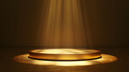 Obraz premium Golden platform with spotlight effect.
