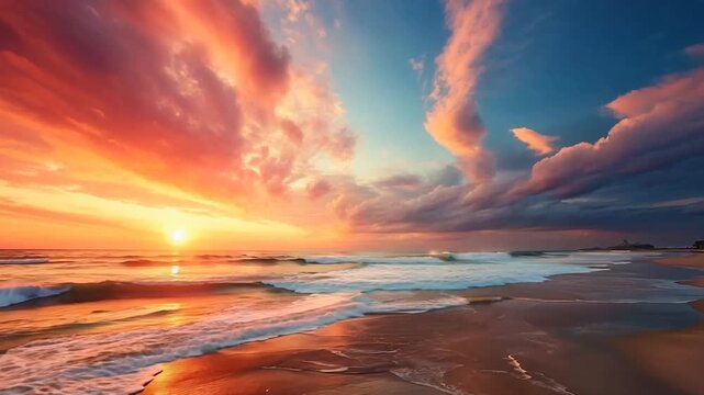 Tropical beach sunset